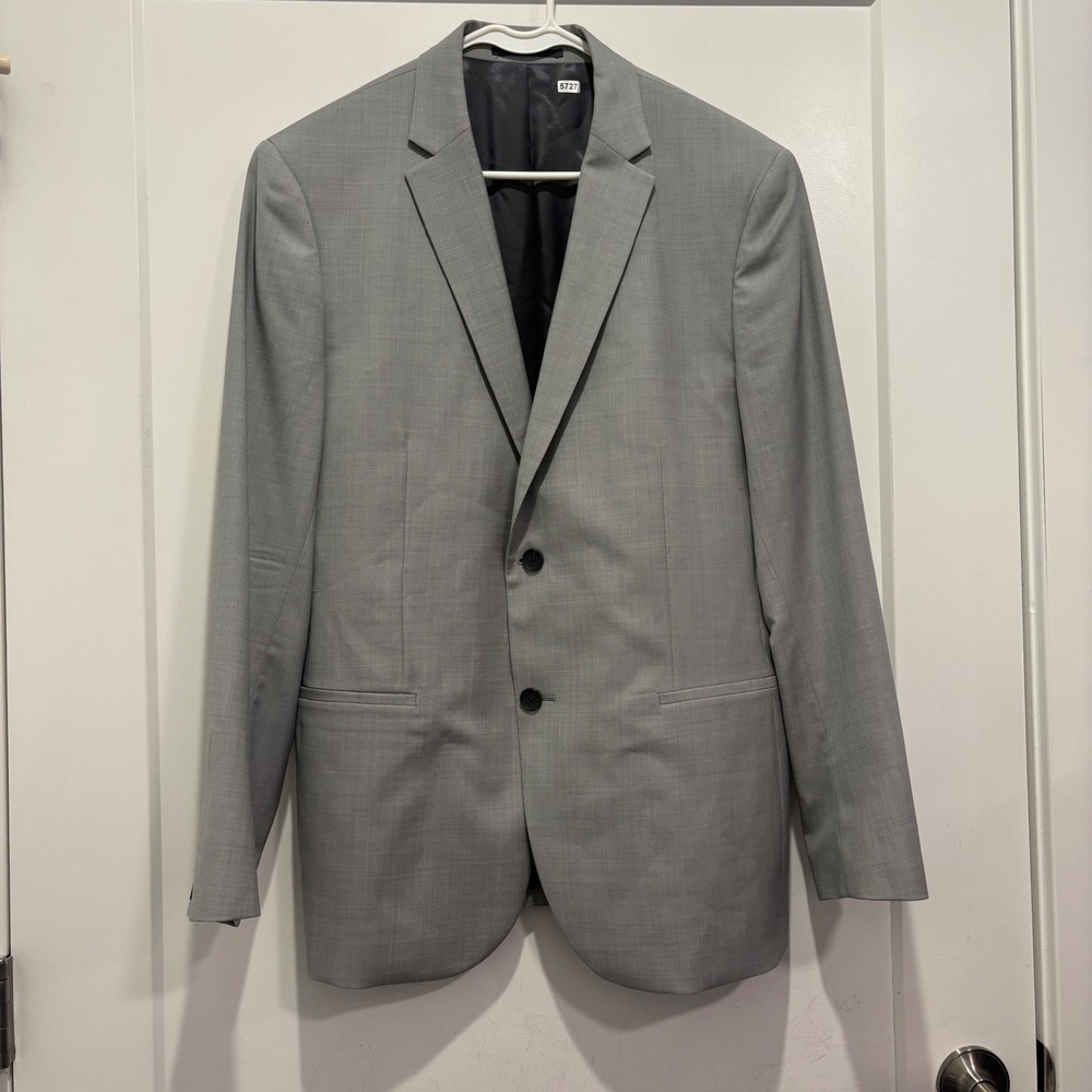 Theory Kris Argo Mens Light Grey 100% Wool Two Button Blazer Sport Coat Size 42
